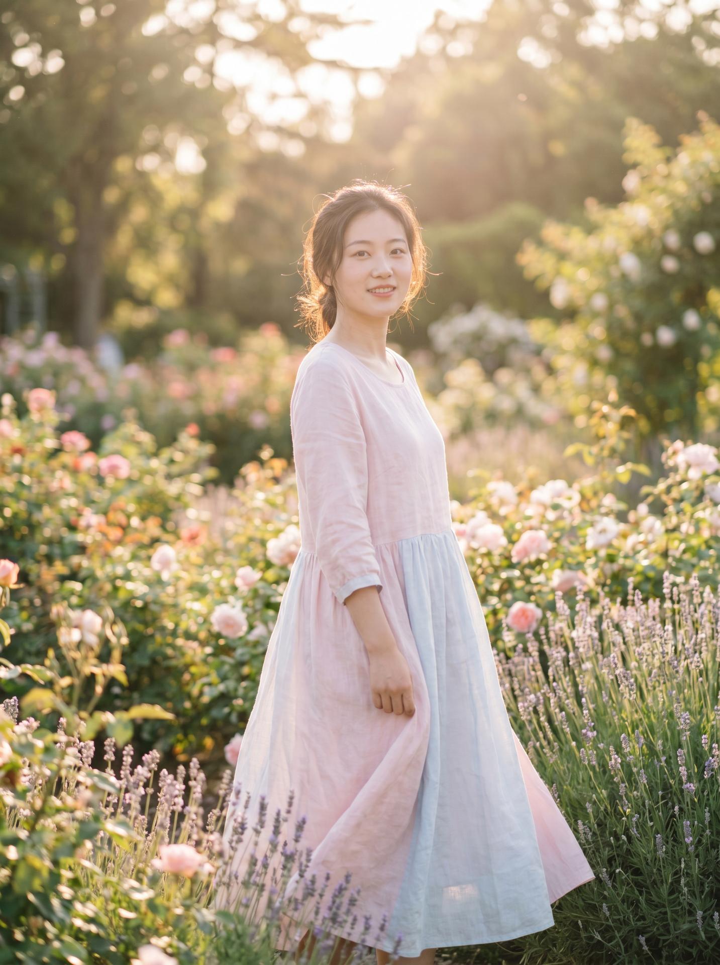 户外露出美图：清新自然美少女写真